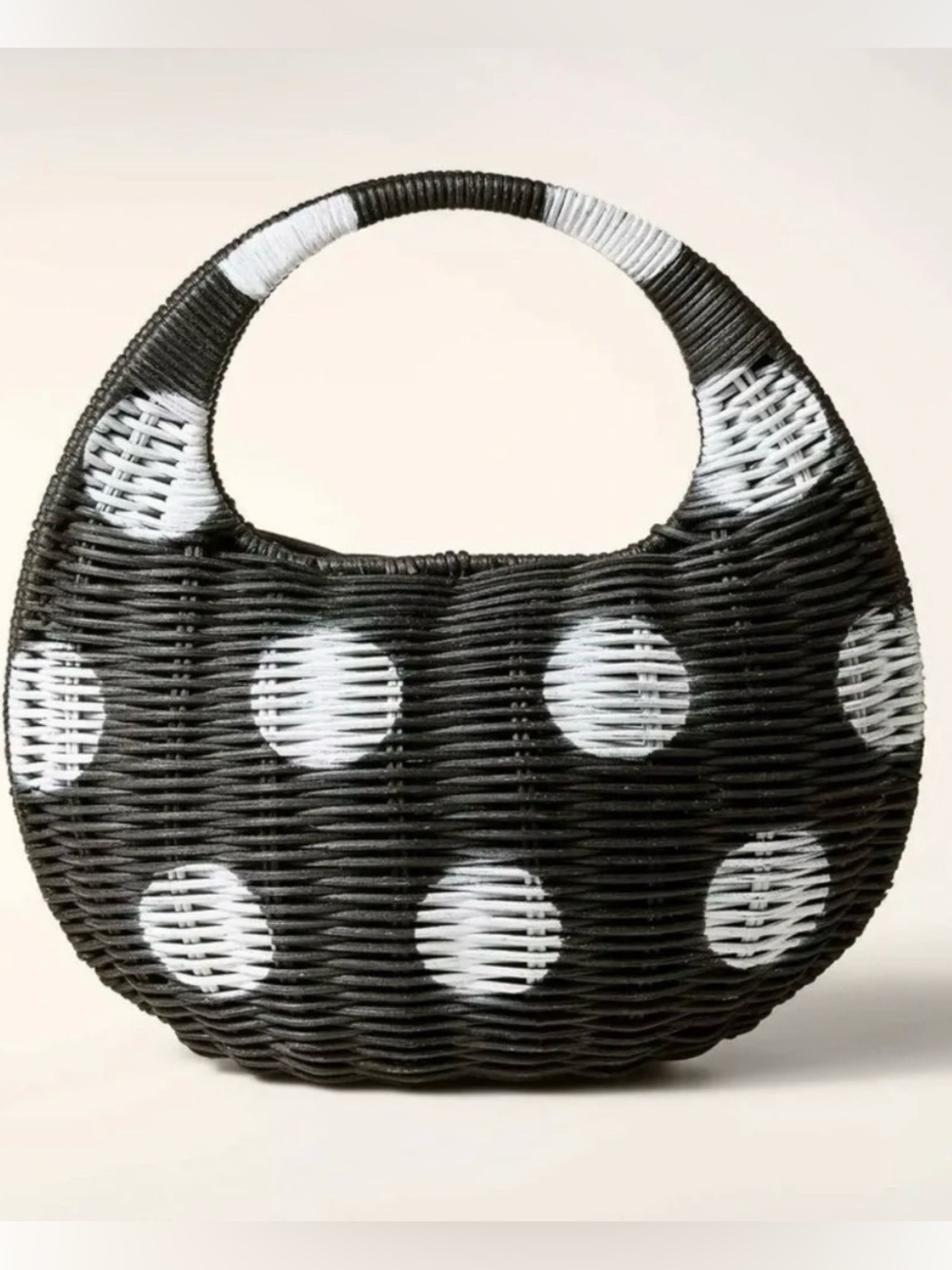 kate spade Black & White Polka Dot Mini Woven Bag - Picture 2 of 5